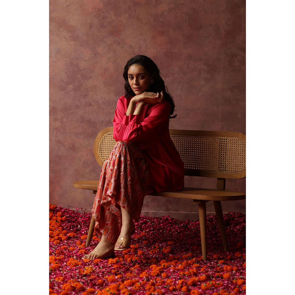 Begum Pret RENE Pink Top with Palazzo (Set of 2)