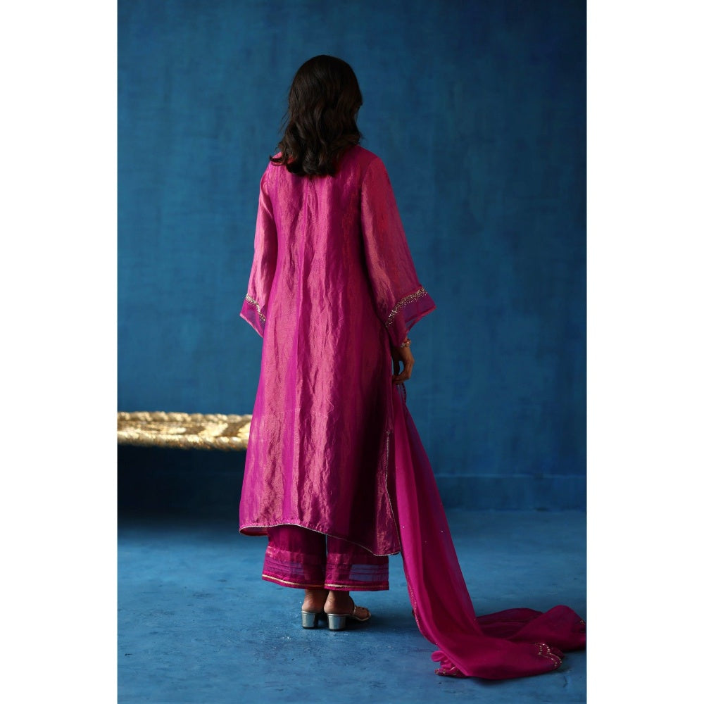 Begum Pret Pink Kala Khatta Kurta & Pant with Dupatta (Set of 3)