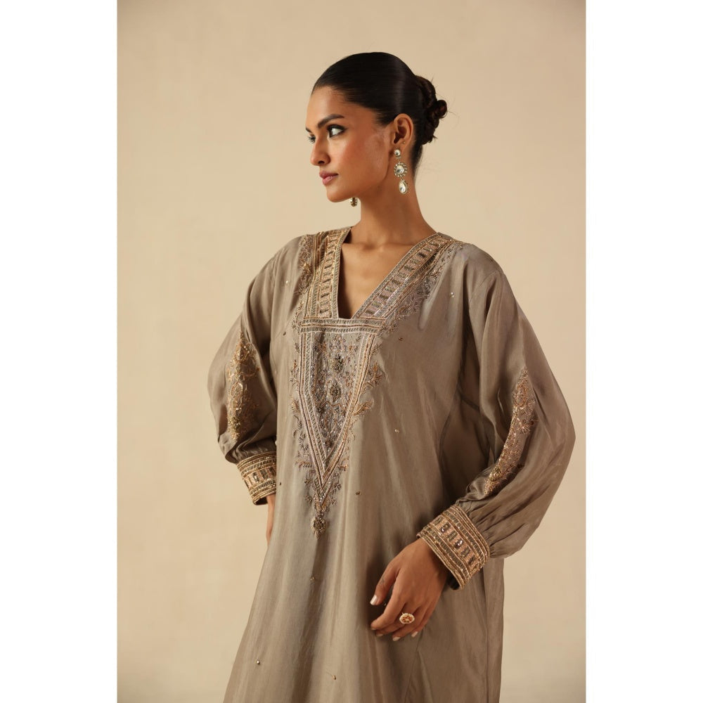 Begum Pret Grey Saaz Phiran Kurta with Pant