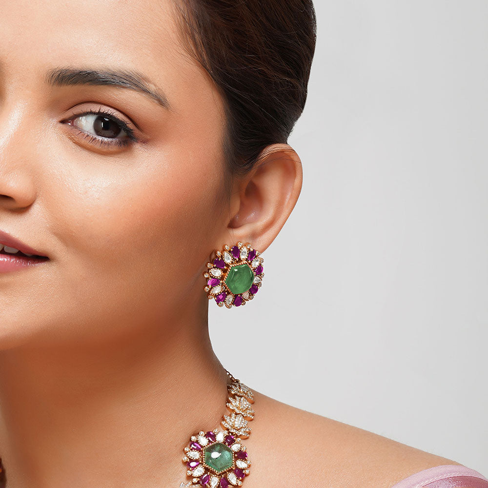 Beryachi Inaya Kundan polki Necklace Set