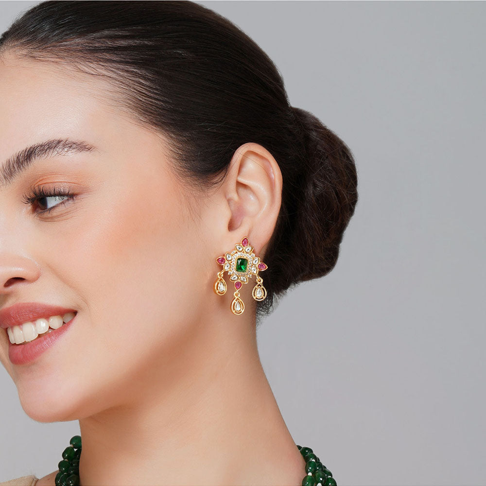 Beryachi Multi-Color Nakshastra Necklace & Earrings Set