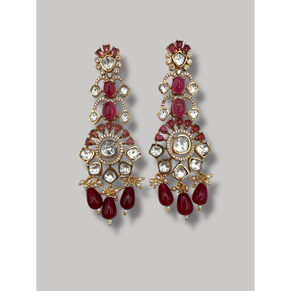 Beryachi Charvi Ruby Kundan Necklace Set