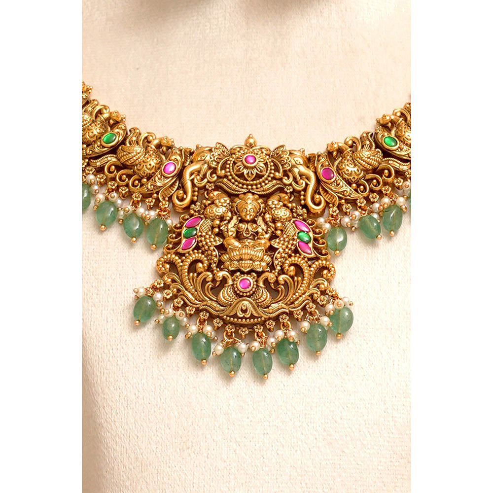 Beryachi Lakshmi Temple Necklace and Earrings