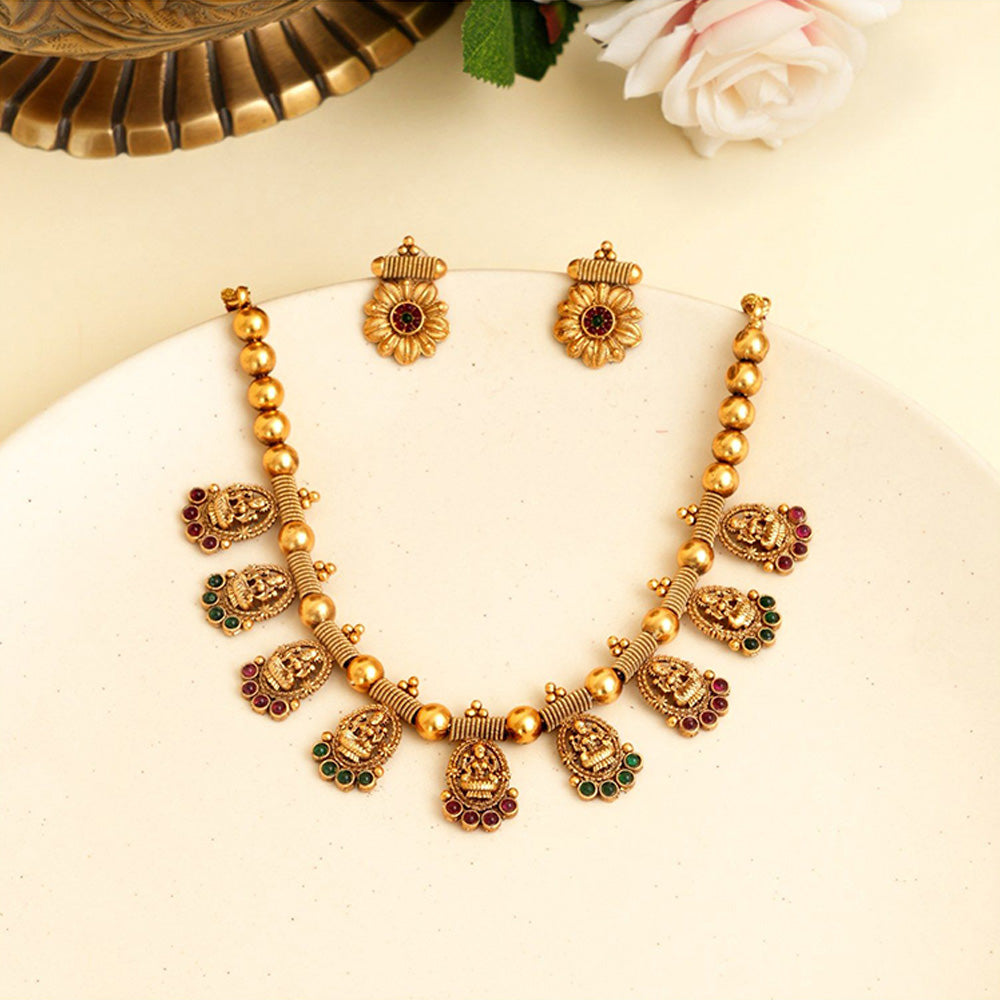 Beryachi Ratnam Temple Necklace and Earrings