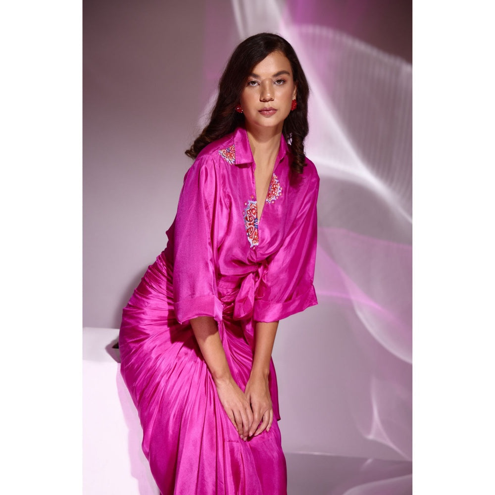 BETRUE Rani Mandala Silk Embroidered Wrap Shirt