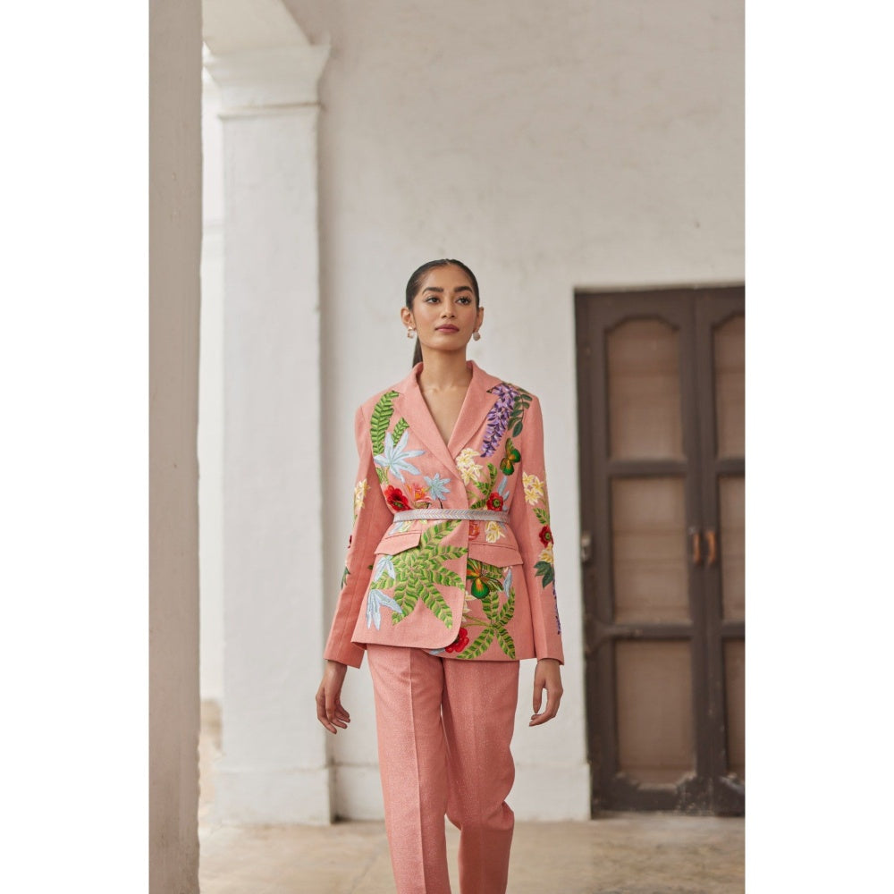 BETRUE Peach Peony Narrow Pants