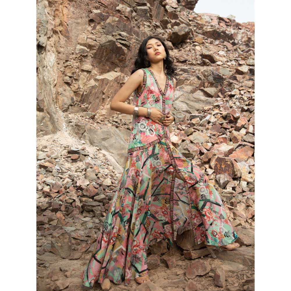 Bhanuni by Jyoti Women Printed Multi-Color Maxi Dress