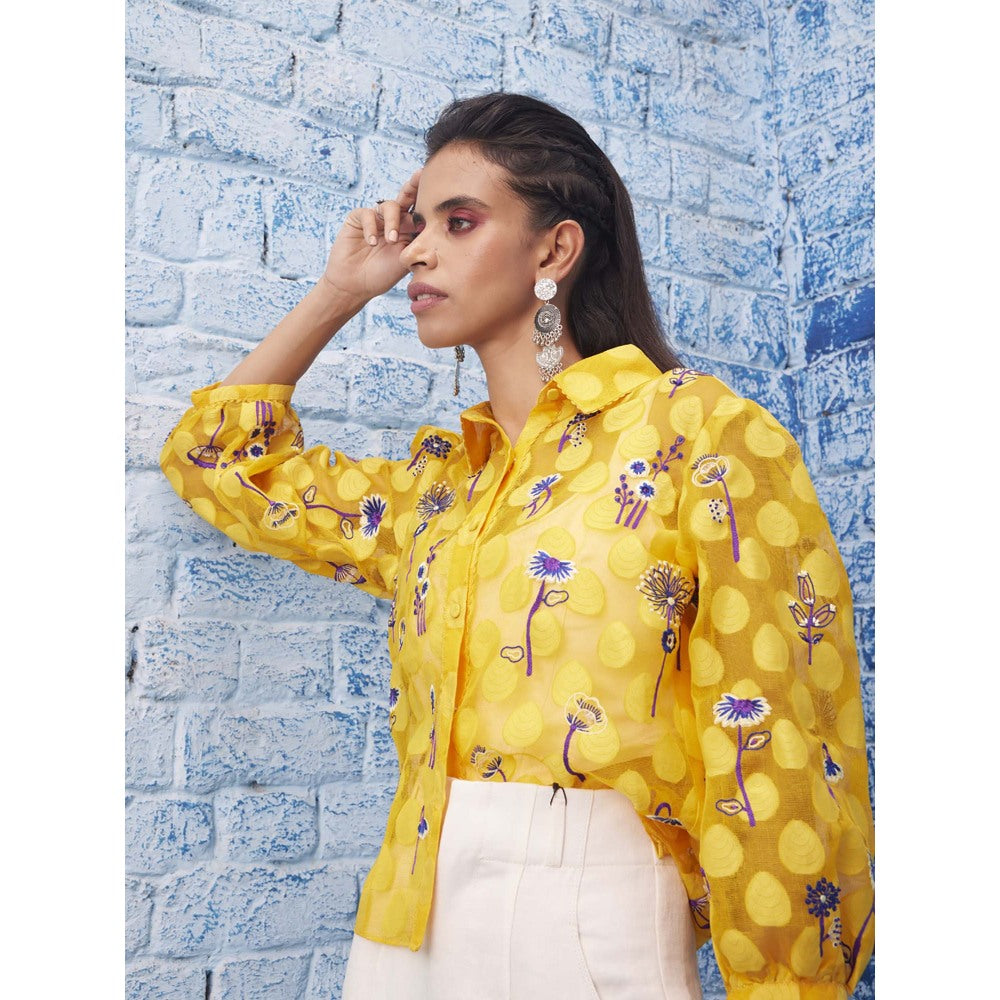 Bhanuni by Jyoti Yellow Highlighter Shirt