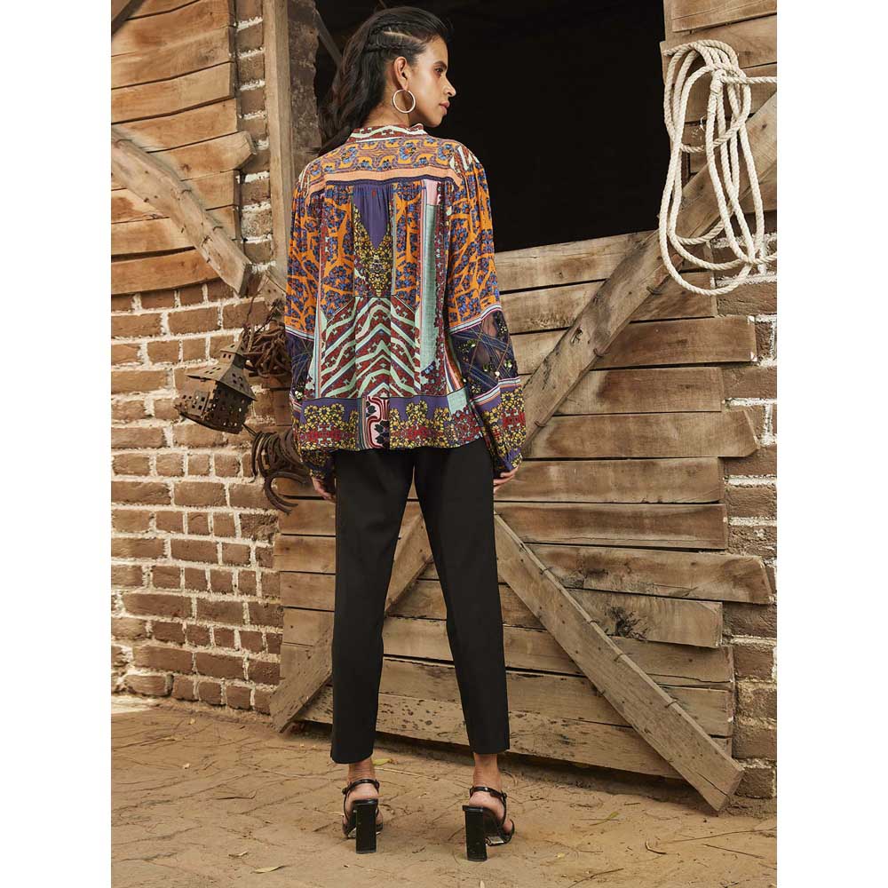 Bhanuni by Jyoti Cobalt Purple Top