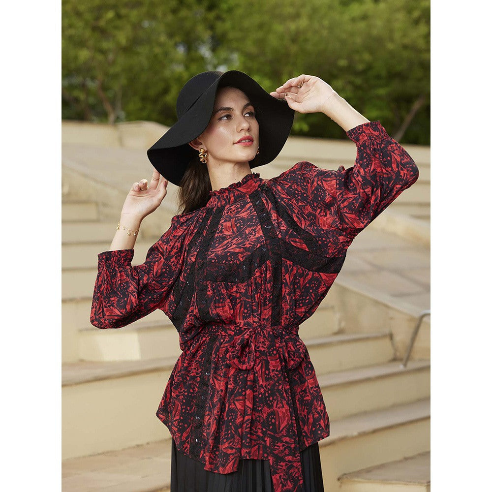 Bhanuni by Jyoti Imperial Red Printed Top