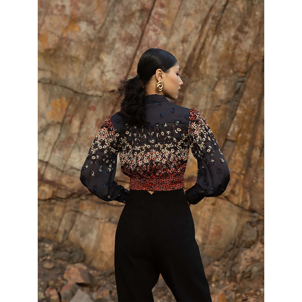 Bhanuni by Jyoti Yale Black Crimson Top