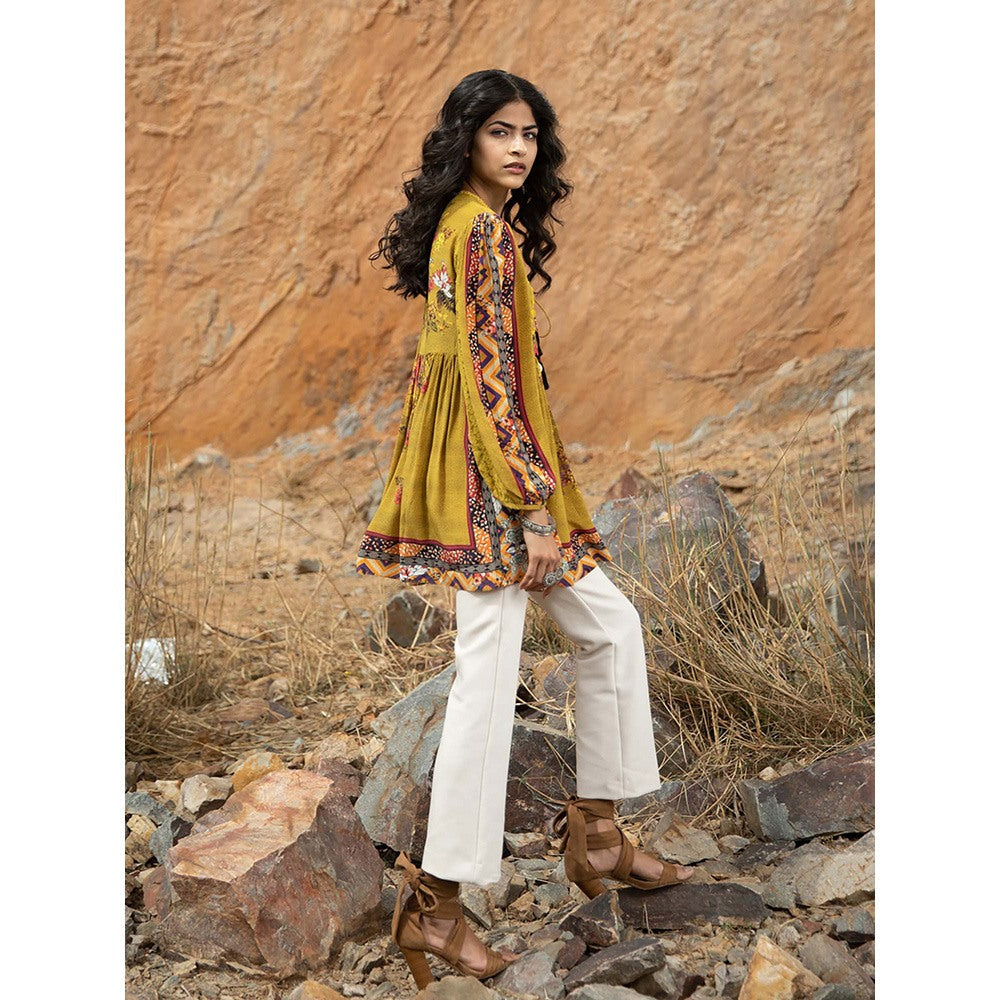 Bhanuni by Jyoti Canary Mustard Top