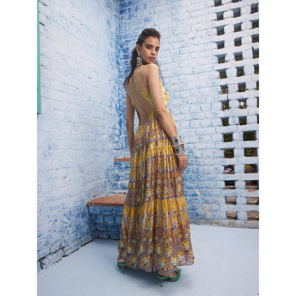 Bhanuni by Jyoti Macaroon Yellow Maxi Dress