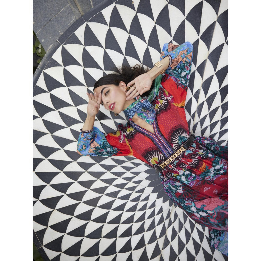 Bhanuni by Jyoti Munsell Blue Midi Dress