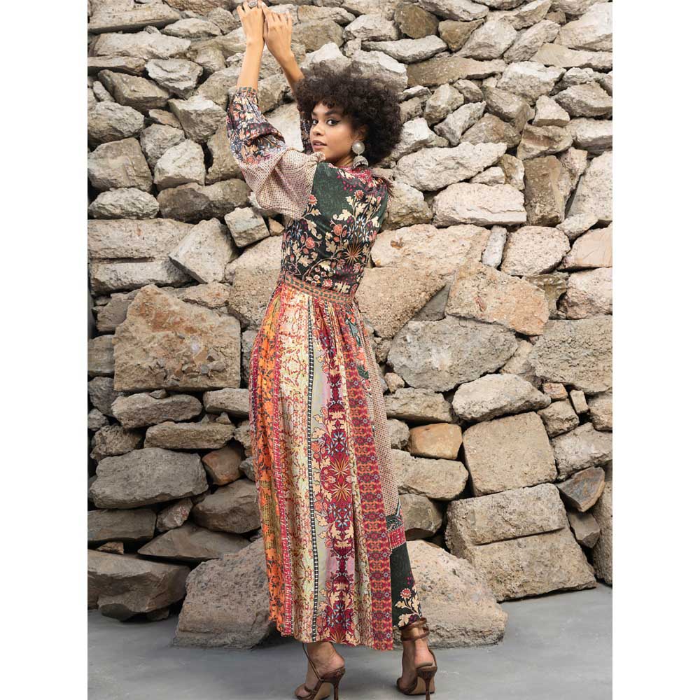 Bhanuni by Jyoti Apricot Multicolour Maxi Dress