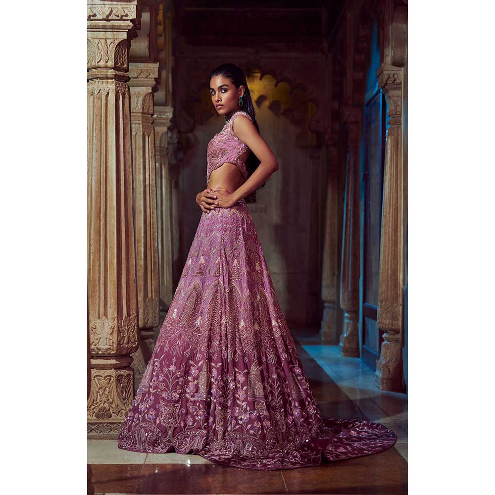 Jigar and Nikita Ombre Sombre Blouse and Lehenga with Dupatta (Set of 3)