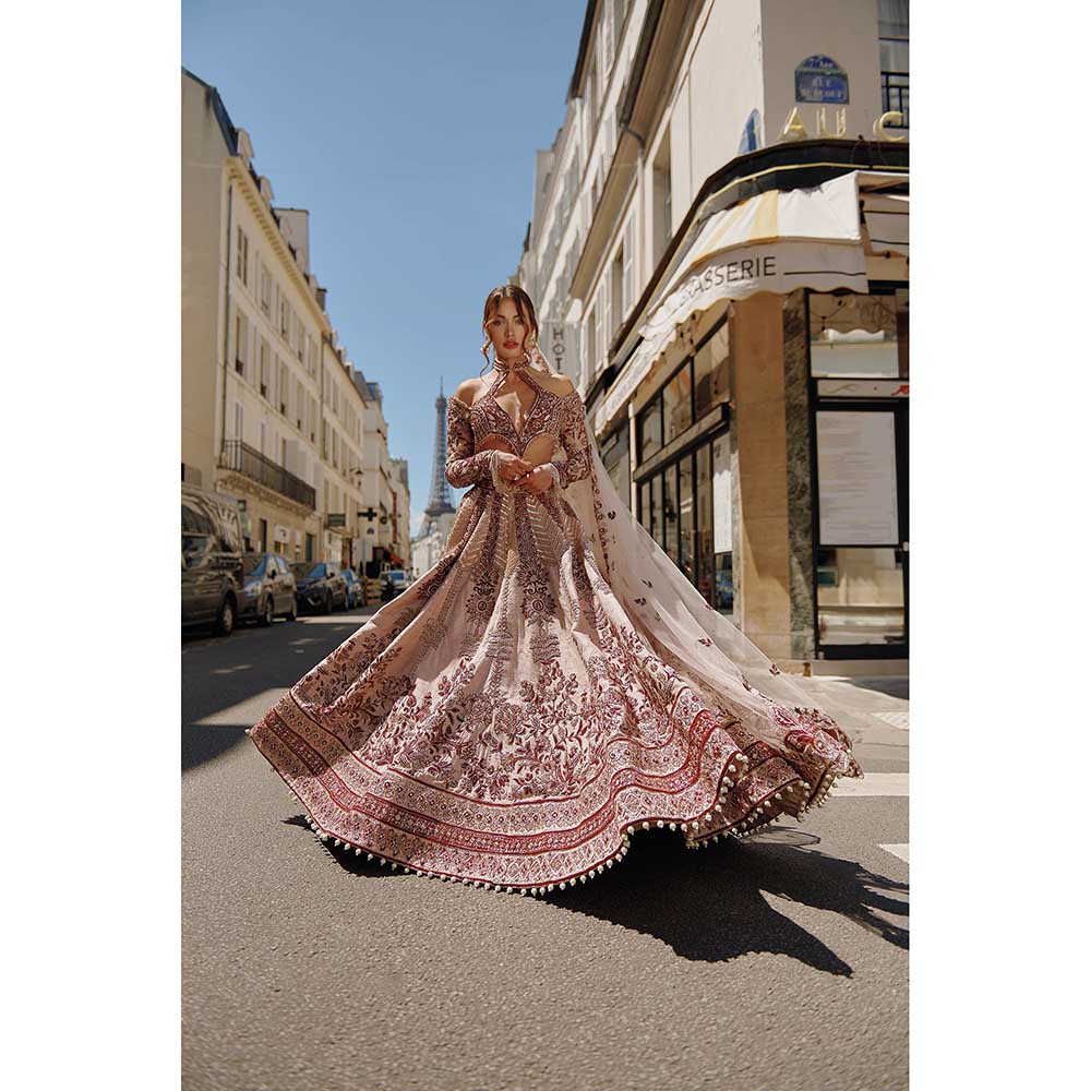 Jigar and Nikita Pink Lehenga with Blouse and Dupatta (Set of 3)