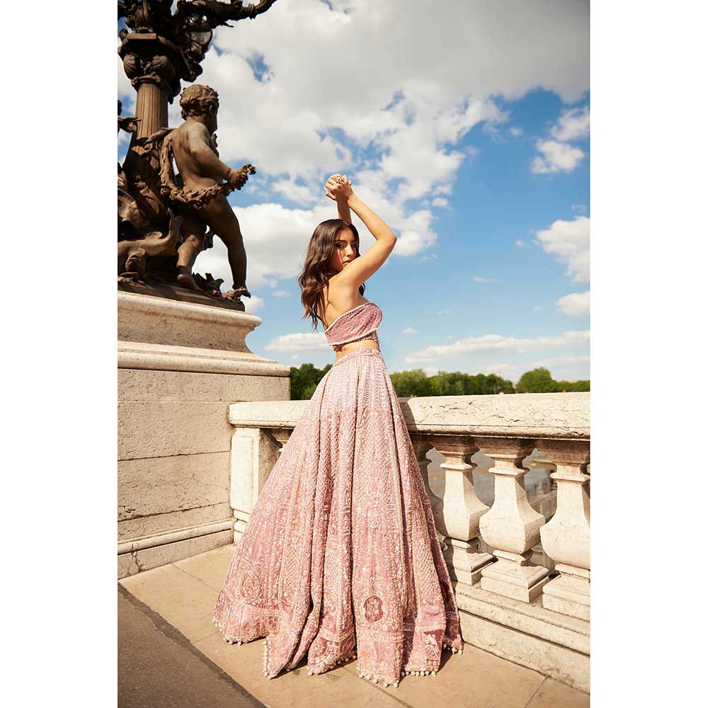 Jigar and Nikita Lavender Lehenga with Blouse and Dupatta (Set of 3)