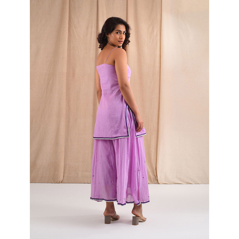 Blushing Couture by Shafali Lavender Cotton Suit (Set of 3)