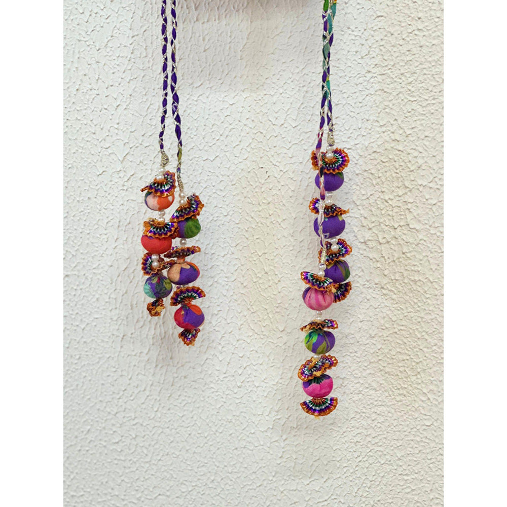 Blushing Couture by Shafali Purple Printed Potli Bag