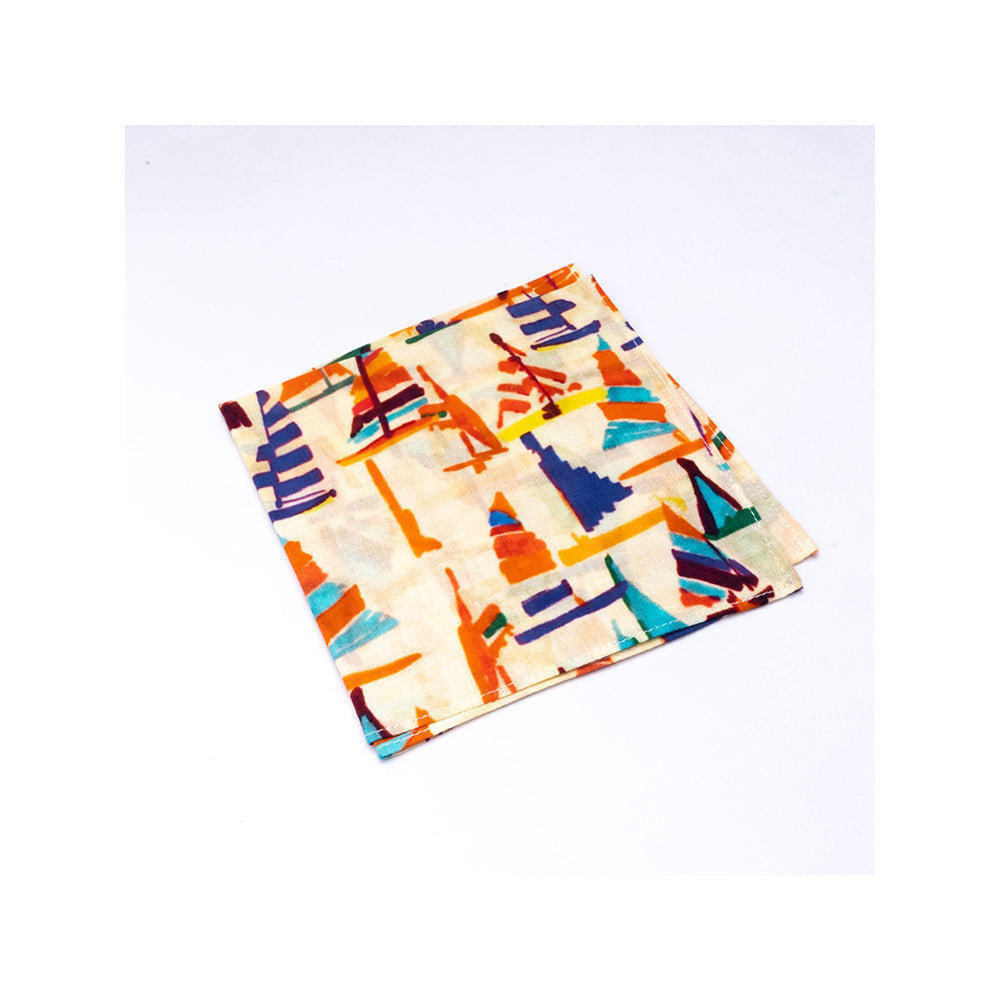 Bubber Blu Sailboat Pocket Square
