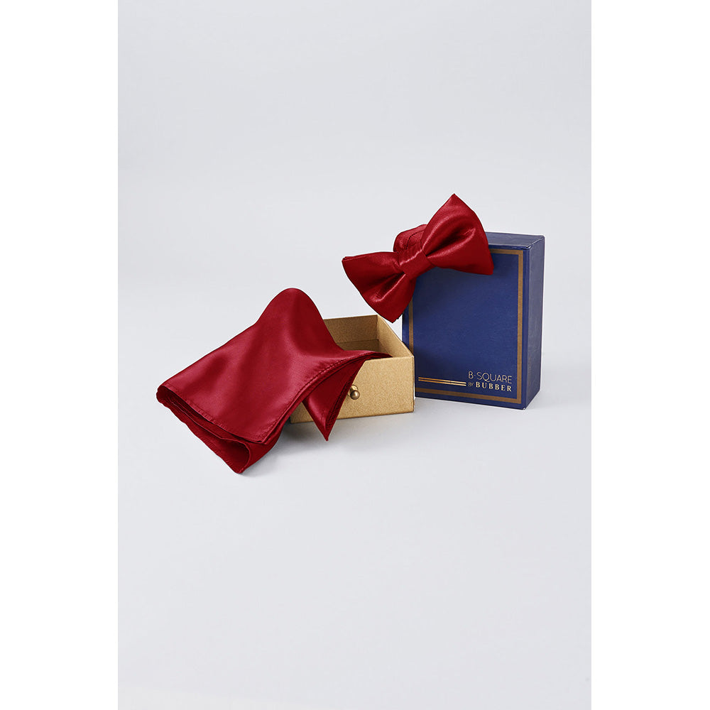 Bubber Couture Crimson Bowtie and Pocket Square Set (Set of 2)