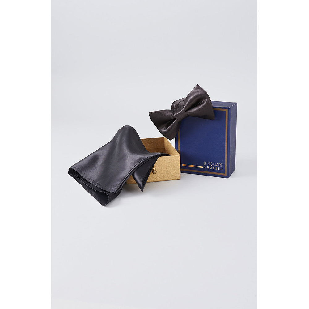 Bubber Couture Ebony Bowtie and Pocket Square Set (Set of 2)