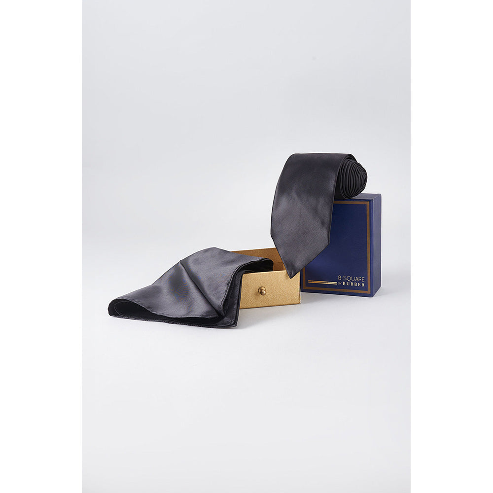 Bubber Couture Sable Necktie and Pocket Square Set (Set of 2)