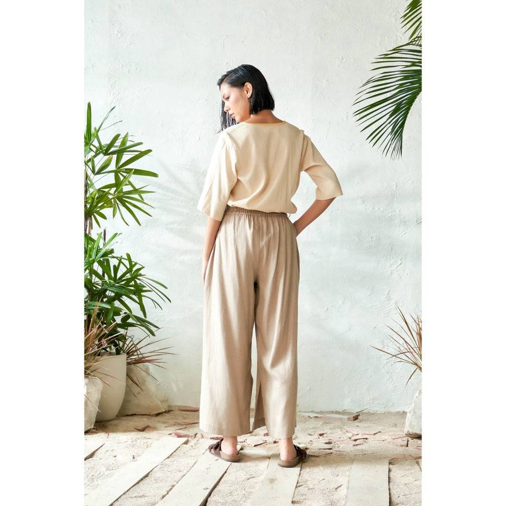 CANOOPI Beach Beige Top with Pant (Set of 2)