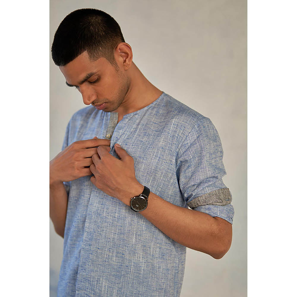 CANOOPI Blue Rhythm Long Kurta with Pyjama