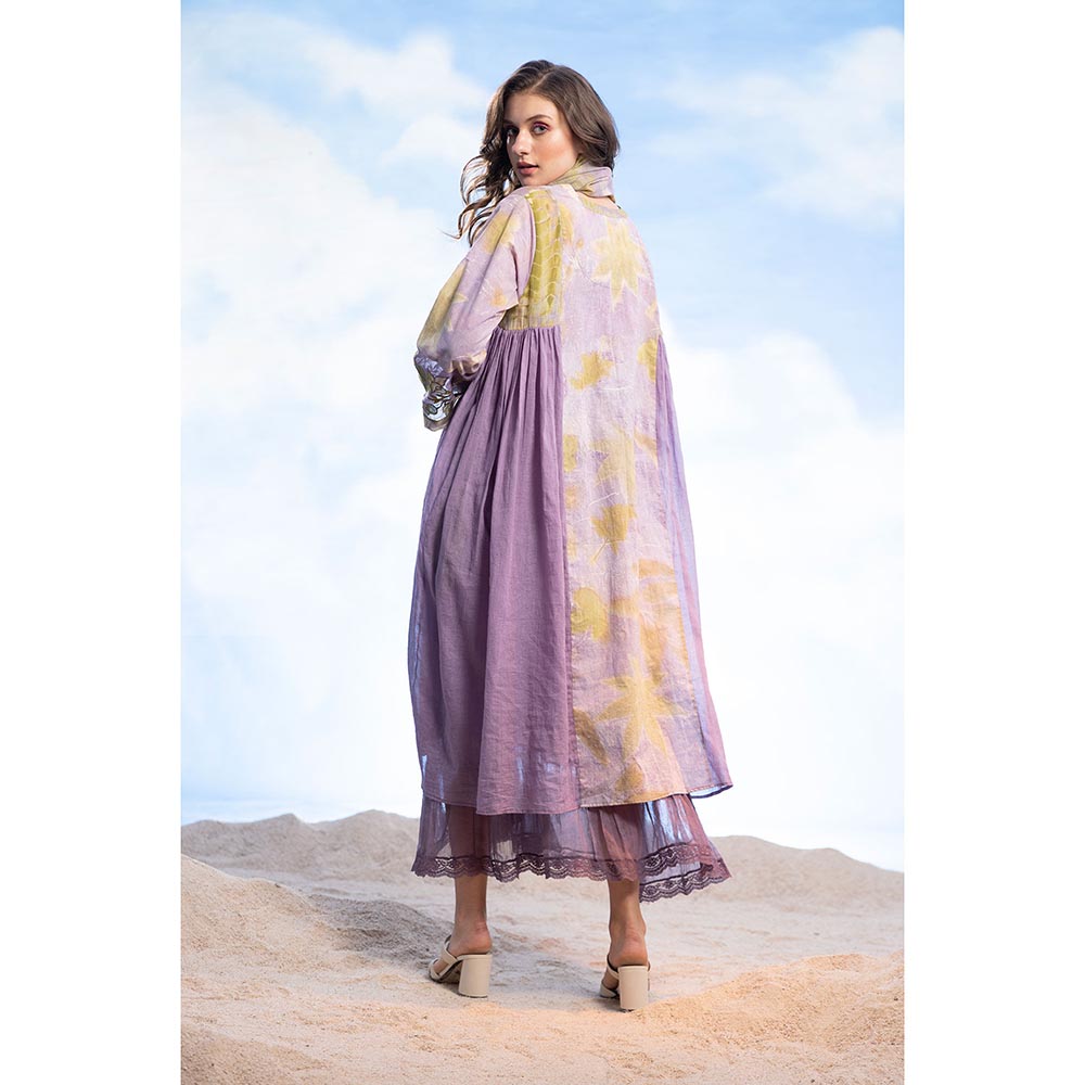 CAPISVIRLEO Band V-Neck Flare Midi Dress & Long Frill Inner with Stole (Set of 3)