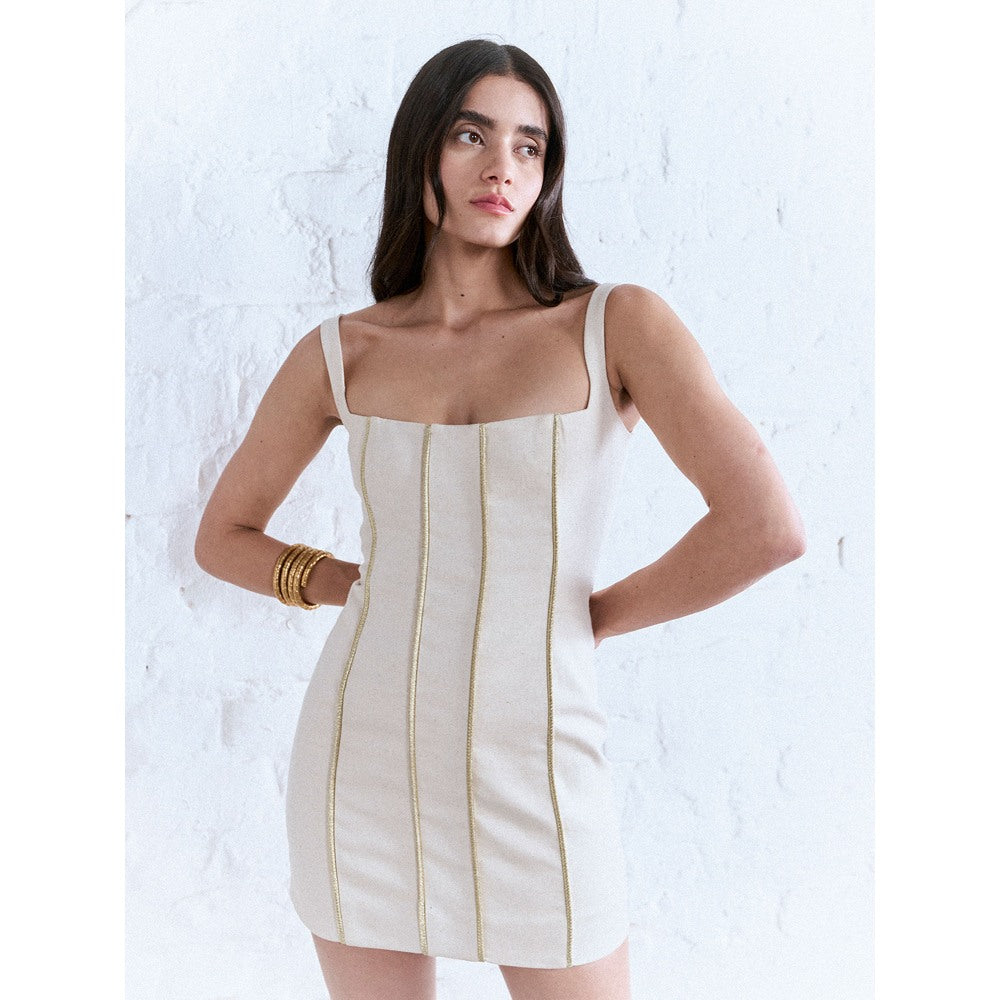 CECIL Off White Nora Mini Dress