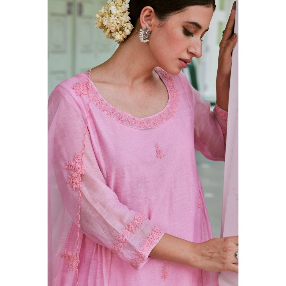 CHARU MAKKAR Light Pink Kurta with Palazzo (Set of 2)