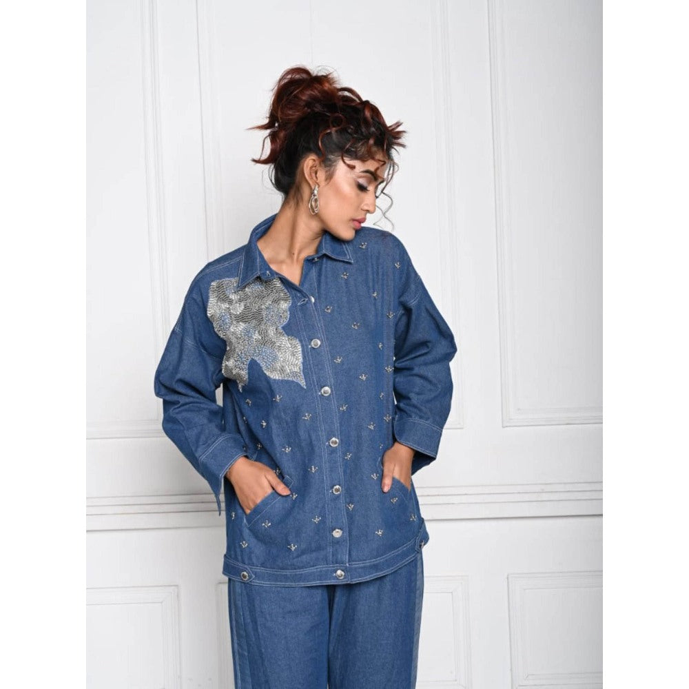 September Spring Blue Star Lit Denim Jacket