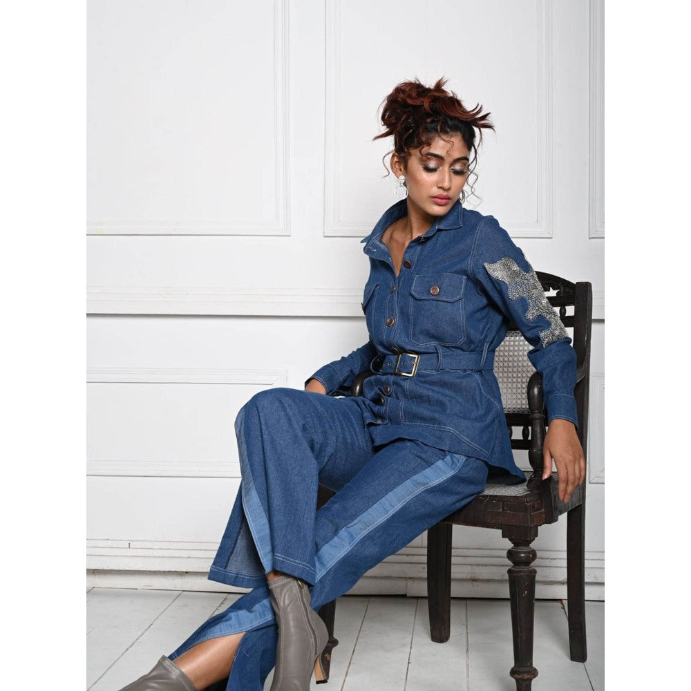 September Spring Blue Star Lit Denim Co-Ord (Set of 3)