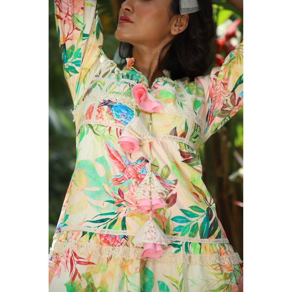September Spring Cheryl Tropical Print Dress