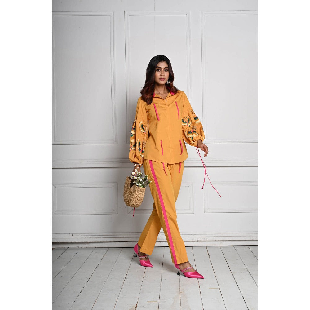 September Spring Mustard The Bird Embroidered Co-Ord (Set of 2)