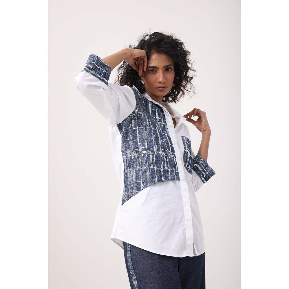 September Spring Micro - Sequence Panel Co-Ord Set - Blue