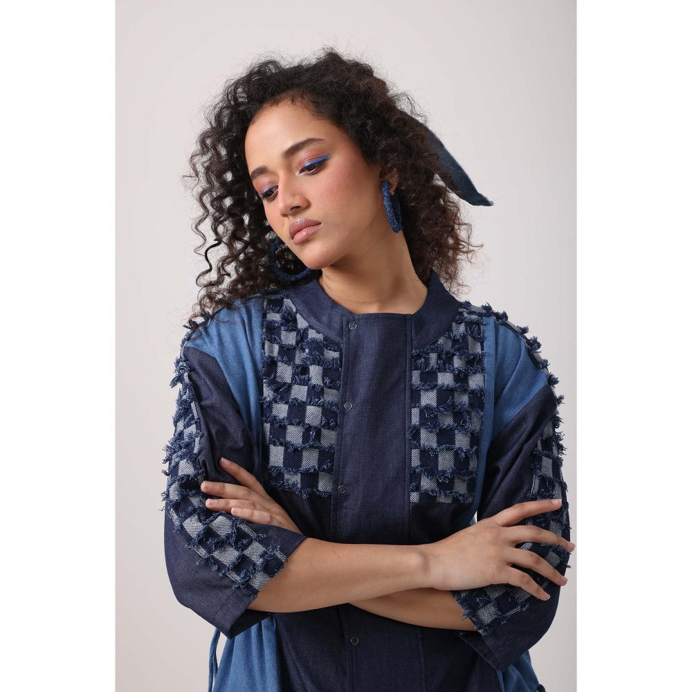 September Spring Jenn Drawstring Dress - Blue