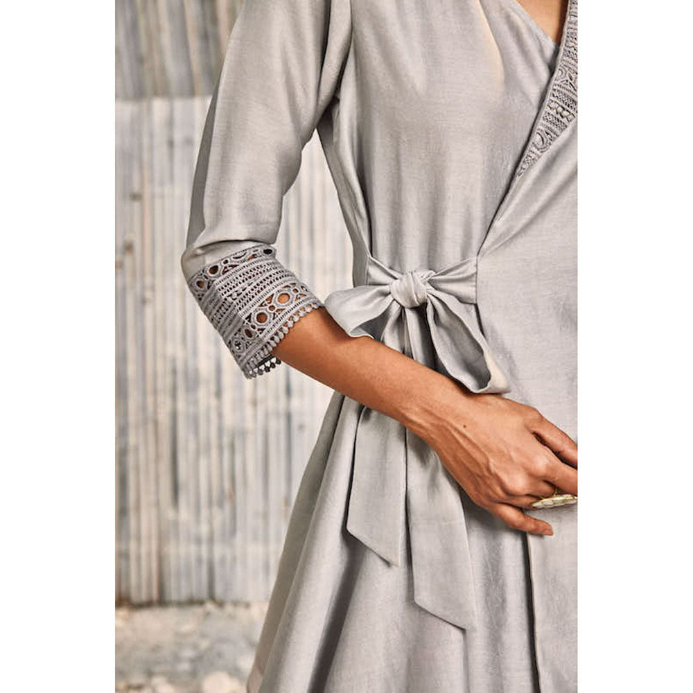 charkhee Grey Wrap Co-Ord (Set of 2)