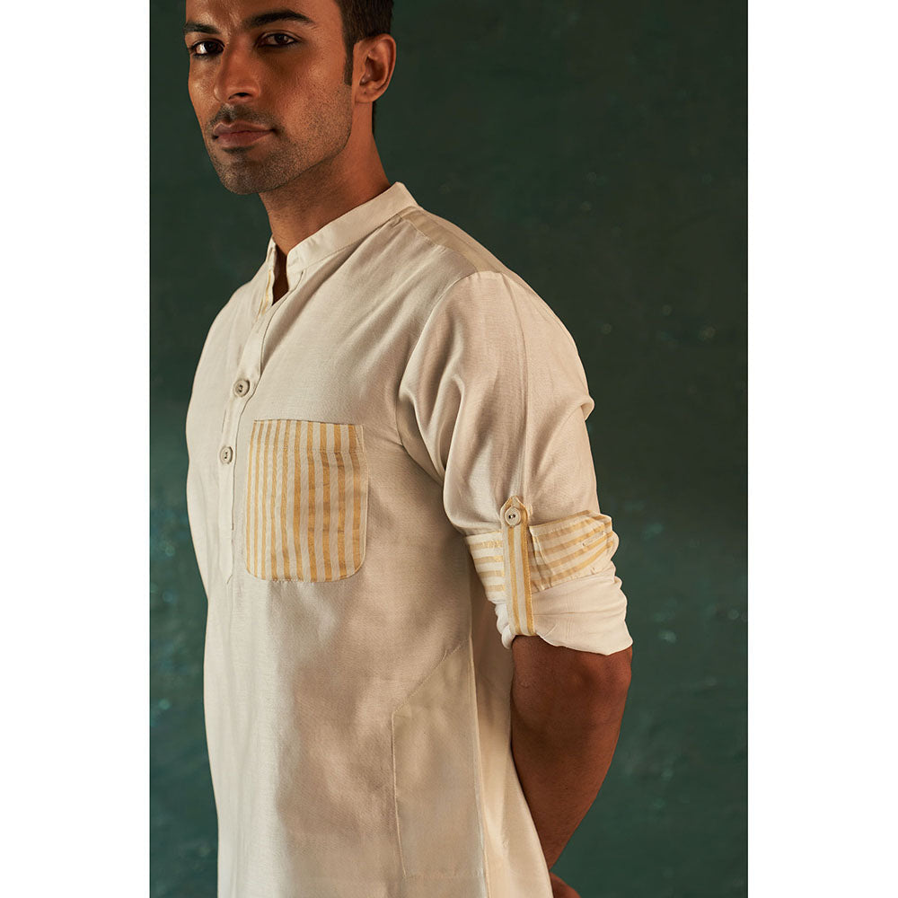 Charkhee Midas Ivory Kurta With Salwar (Set of 2)