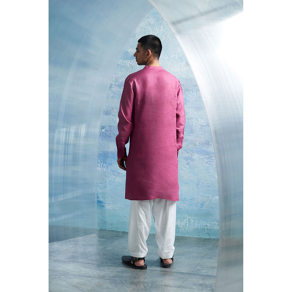 Charkhee Aura Grape Pink Straight Kurta with Pant (Set of 2)