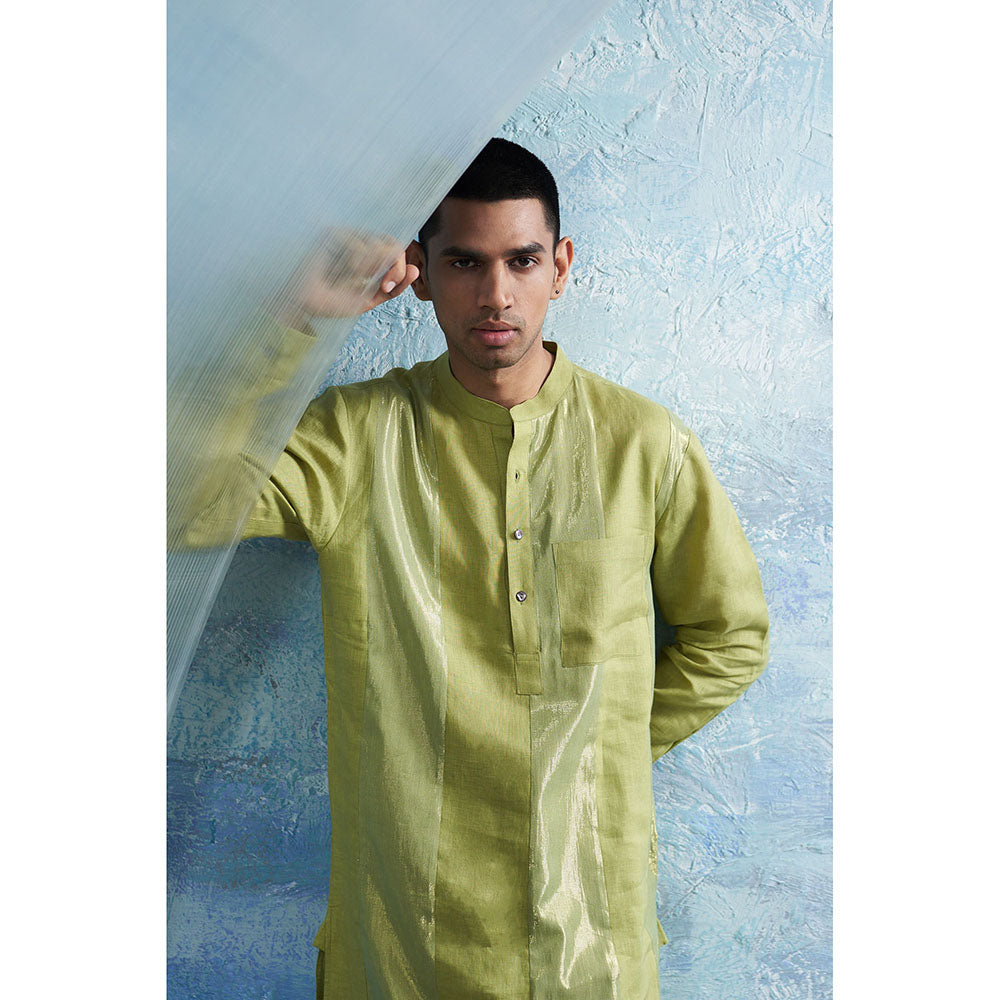 Charkhee Sheen Green Kurta with Pant (Set of 2)