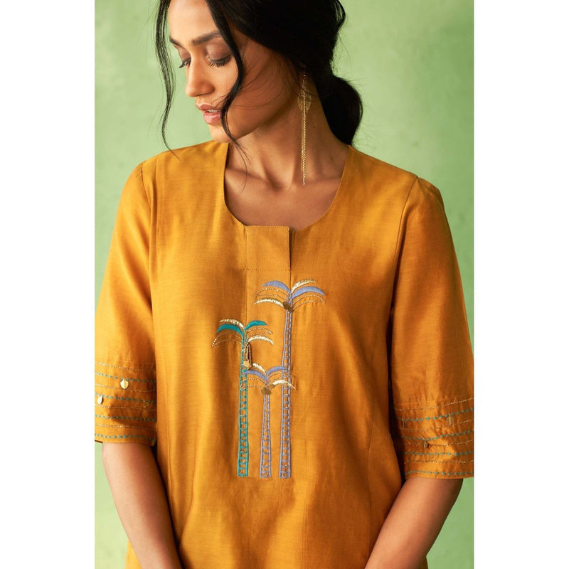 Charkhee Mustard Kinaara Co-Ord Set