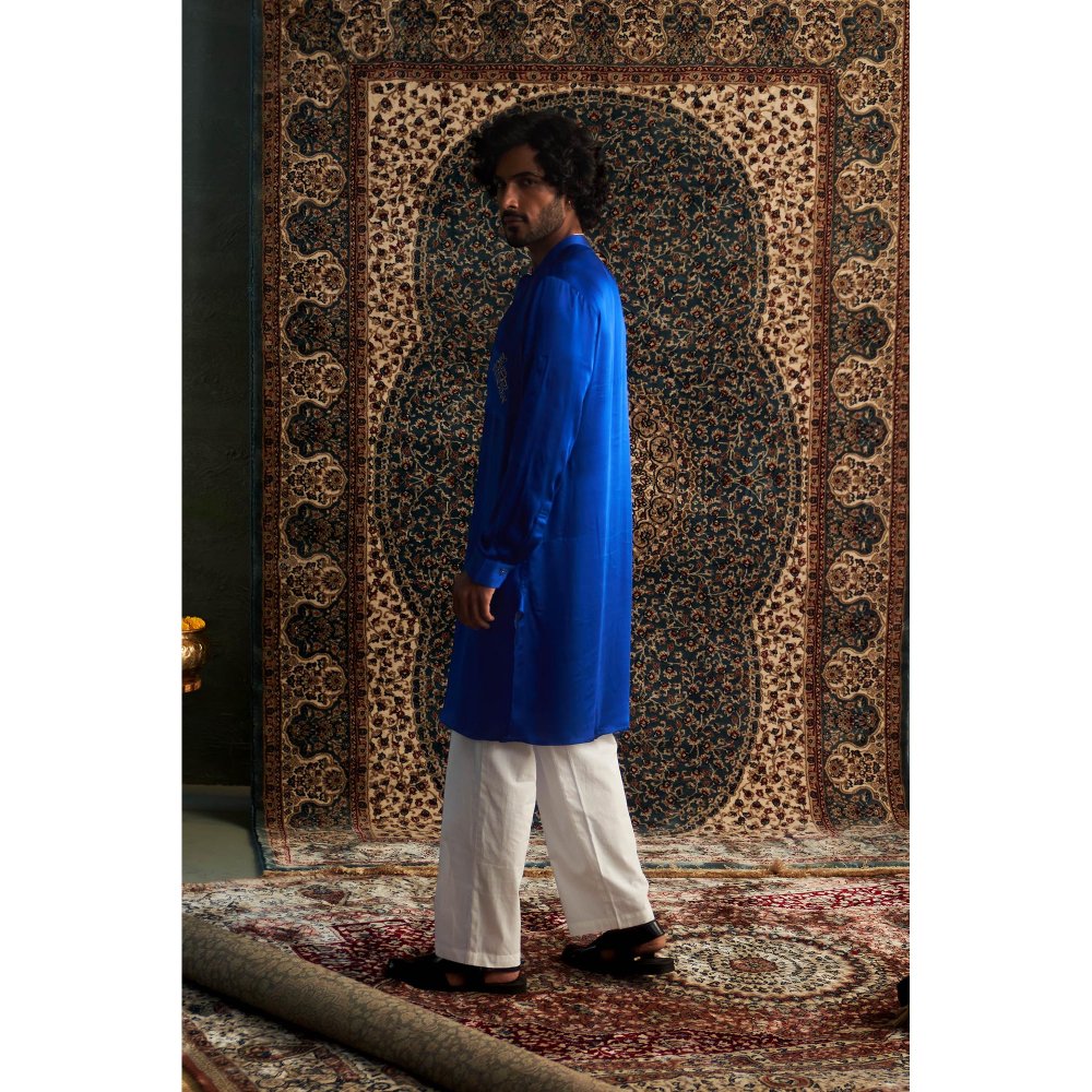 Charkhee Prarambh Blue Kurta with Pant