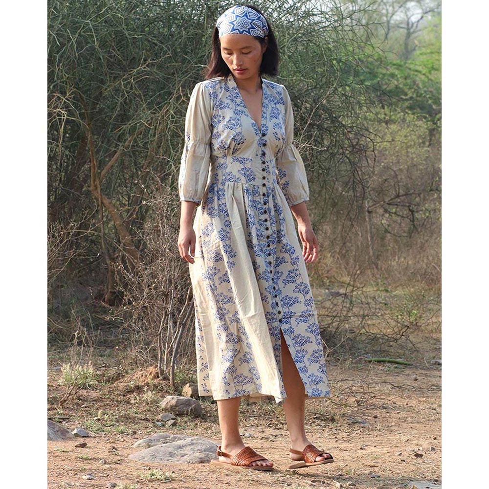 Chidiyaa Beige Cotton Dress