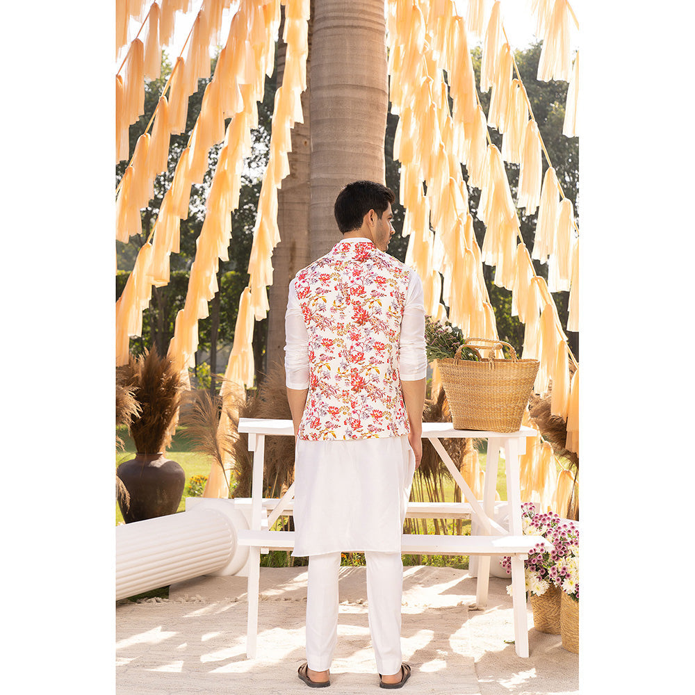 Chhavvi Aggarwal Off White Printed Bundi (Set of 3)