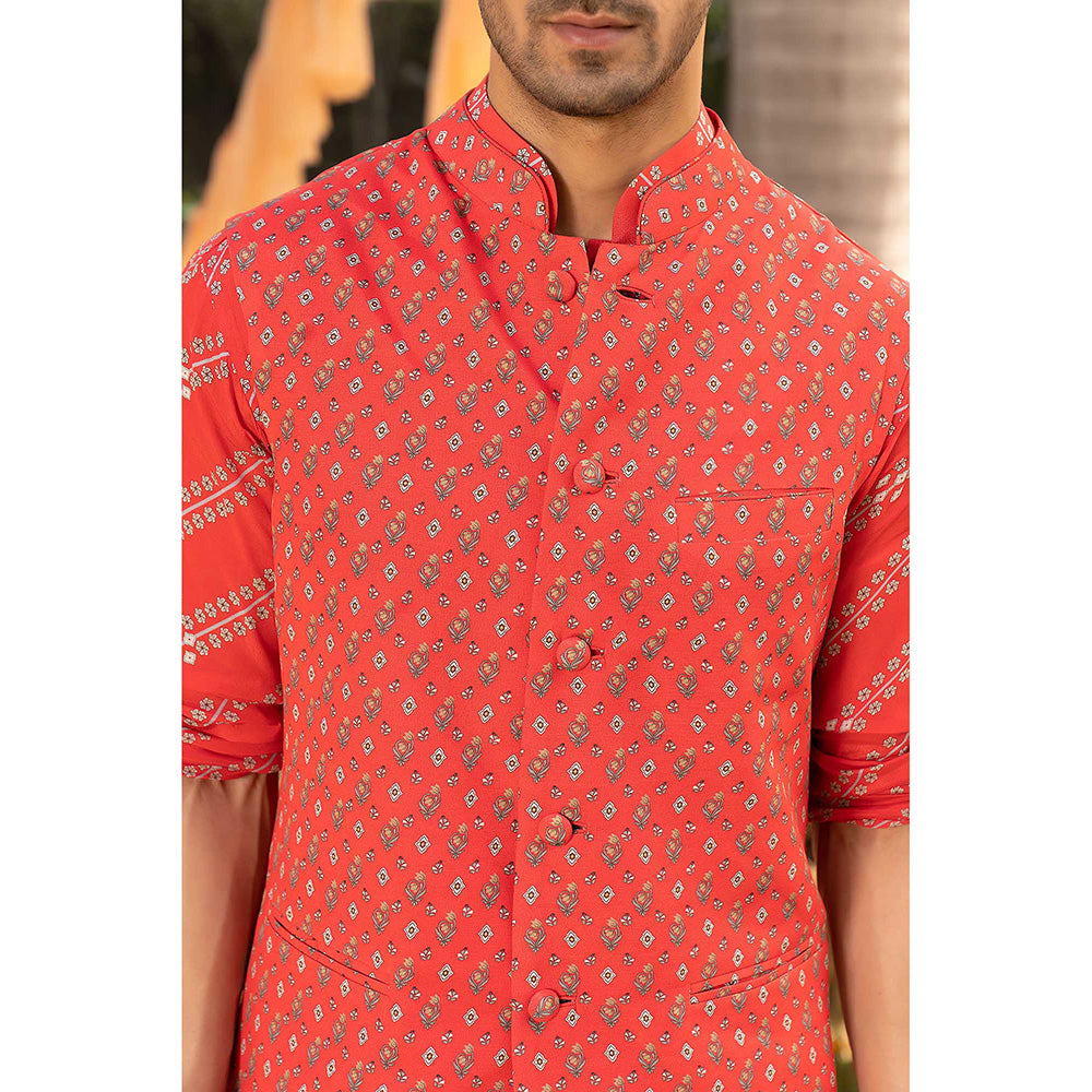 Chhavvi Aggarwal Red Printed Bundi