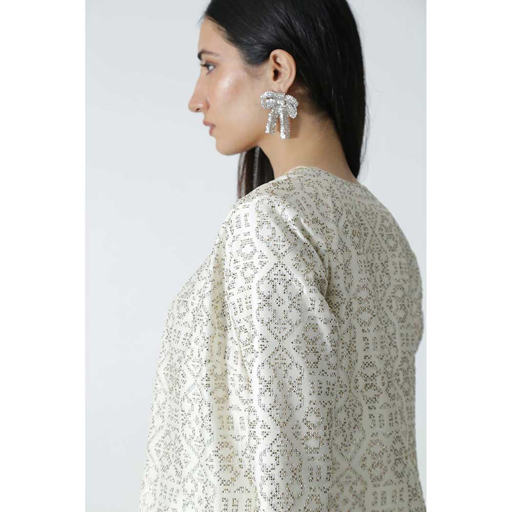 CHHAYA MEHROTRA Ivory Dione Jacket with Bralette and Pant (Set of 3)