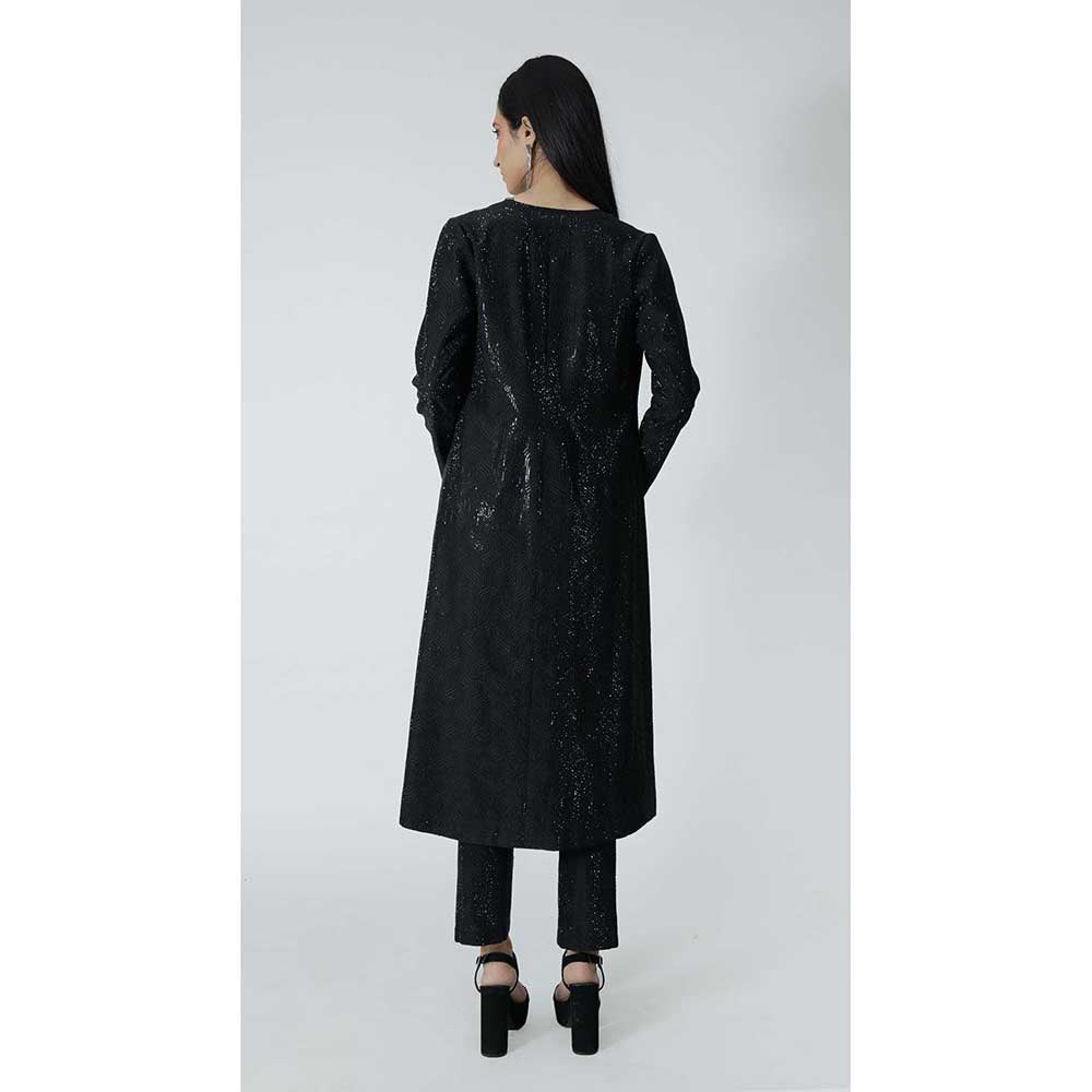CHHAYA MEHROTRA Black Elio Jacket with Bralette and Pant (Set of 3)